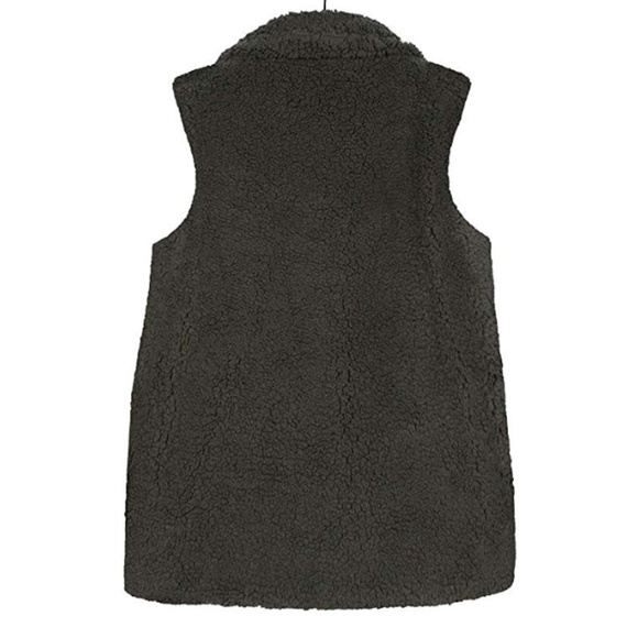 NWT Sherpa Slate Double Breasted Chunky Vest Coat - Picture 3 of 3